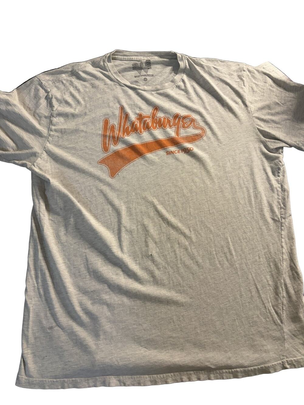 Whataburger Since 1950 Logo T-Shirt 2X Light Grey Orange Print